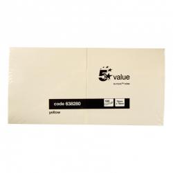 Cheap Stationery Supply of 5 Star Value Repositionable Notes 75x75mm Yellow Pack of 12 638280 Office Statationery