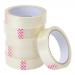 The photo features 6 rolls of 5 Star Value Clear Tape, each measuring 24mmx66m. The tapes are made of polypropylene and are neatly stacked in the packaging with the 5 Star Sticky Tapes logo visible.