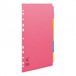Cheap Stationery Supply of Concord Bright Subject Dividers 5-Part Card Multipunched 160gsm A4 Assorted 50699 675190 Office Statationery