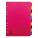 The photograph features a set of 10-part dividers and indexes, produced by Pukka Pads Ltd. The dividers, from the Concord Bright Subject range, are made of sturdy 160gsm card and are multipunched for easy insertion into a binder or folder. The A4 size dividers come in an assortment of bright colors and are ideal for organizing and categorizing documents.