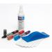 The photograph shows a range of ACCO Brands Drywipe Accessories, specifically their Nobo Whiteboard Starter Kit. Included in this kit are 3 assorted drywipe markers, an eraser, refills, and a 125ml cleaning fluid spray. The markers come in different vibrant colors and have a sleek design. The eraser is compact and easy to handle, while the refills are neatly packaged for convenient use. The cleaning fluid spray bottle is visible, with a clear label for easy identification. Overall, the photograph depicts a complete set of quality accessories that would complement any whiteboard.