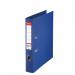 The image shows a set of 10 ACCO Brands Lever Arch Files by Esselte with FSC certification. These files feature a No. 1 Power Mini Lever Arch design, with a slotted 50mm spine to securely hold A4 size documents. The files are made of durable polypropylene in a vibrant blue color.