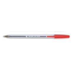 Cheap Stationery Supply of 5 Star Office Ball Pen Clear Barrel Medium 1.0mm Tip 0.4mm Line Red Pack of 50 901805 Office Statationery