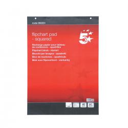 Cheap Stationery Supply of 5 Star Office Flipchart Pad Perforated 40 Sheets A1 Feint 20mm Squared Pack of 5 Office Statationery