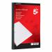 The picture shows four red 5 Star refill pads, each with 400 pages of 60gsm paper. The pads are sidebound and feature ruled lines, margins, and 4 punched holes for easy organization. Perfect for any office or student in need of high-quality refill pads.