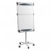 When looking at this photo, you will see two 5 Star flipchart easels with attached pads. The easels are mobile and have magnetic surfaces, making them perfect for presenting on the go. Each easel is equipped with 5 castors for easy maneuvering. The pads are designed to hold A1 and Euro size paper. This photo showcases the versatility and convenience of these 5 Star flipchart easels with pads.