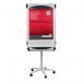 The image shows a compact and sturdy 5 Star mobile executive easel, featuring a large magnetic surface and seamless mobility with five castors. It is designed to hold A1-sized pads and Euro 906691 pads with ease, making it perfect for presentations and brainstorming sessions. The sleek black frame and sleek design add a touch of professionalism to any office space.
