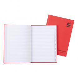 Cheap Stationery Supply of 5 Star Office Manuscript Notebook Casebound 70gsm Ruled and Indexed 192pp A5 Red Pack of 5 912904 Office Statationery