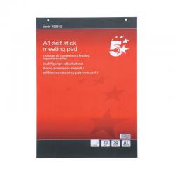 Cheap Stationery Supply of 5 Star Office Flipchart Pad Self-adhesive 30 Sheets A1 Pack of 2 Office Statationery