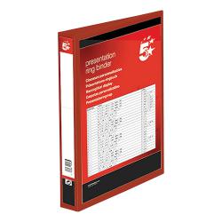 Cheap Stationery Supply of 5 Star Office Presentation Ring Binder Polypropylene 4 D-Ring 25mm Size A4 Red Pack of 10 933023 Office Statationery