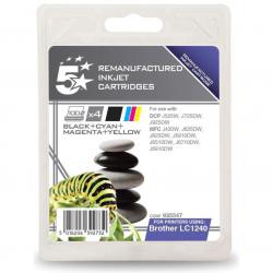 Cheap Stationery Supply of 5 Star Office Reman Inkjet Cartridges 600pp Black/Cyan/Magenta/Yellow Brother LC1240VALBP Alt Pack of 4 Office Statationery