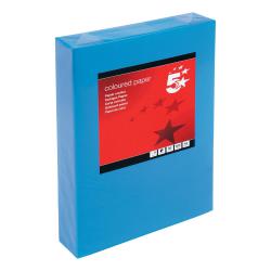 Cheap Stationery Supply of 5 Star Office Coloured Copier Paper Multifunctional Ream-Wrped 80gsm A4 Deep Turquoise/Blue 500 Sheets 936313 Office Statationery