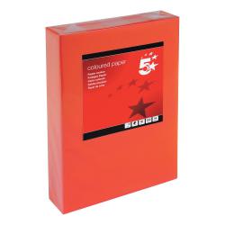 Cheap Stationery Supply of 5 Star Office Coloured Copier Paper Multifunctional Ream-Wrapped 80gsm A4 Deep Red 500 Sheets 936326 Office Statationery