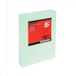 Cheap Stationery Supply of 5 Star Office Coloured Card Multifunctional 160gsm A4 Light Green 250 Sheets 936380 Office Statationery