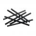 The picture displays a pack of 100 5 Star Binding Combs made of plastic with a 21 ring design. These combs can bind up to 125 sheets of A4 size paper and come in a sleek black color. They have a thickness of 16mm and are ideal for office use.
