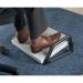 This photo shows a grey footrest and back support with a built-in dictation compartment. The platform measures 450x350mm and the compartment is 220x120x20mm. Perfect for any office setting.