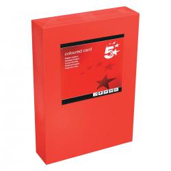 Cheap Stationery Supply of 5 Star Office Coloured Card Tinted 160gsm A4 Deep Red Pack of 250  938098 Office Statationery