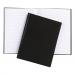 The photo shows a set of 10 black A6 notebooks with a casebound cover and 192 ruled pages each. The books are made of 70gsm paper and have a 5 star rating. They are clearly intended for use as manuscripts or office notebooks.