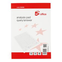 Cheap Stationery Supply of 5 Star Office Analysis Pad Query/Answer 53 Weeks A4 White 938596 Office Statationery