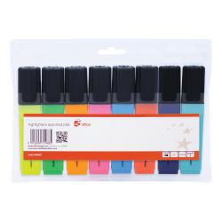 Cheap Stationery Supply of 5 Star Office Highlighter Chisel Tip 1-5mm Line Wallet Assorted Pack of 8 938627 Office Statationery