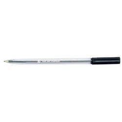 Cheap Stationery Supply of 5 Star Office Ball Pen Clear Barrel Medium 1.0mm Tip 0.7mm Line Black Pack of 20 938643 Office Statationery