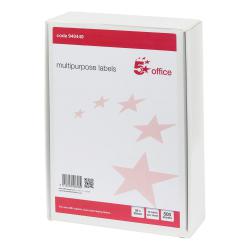 Cheap Stationery Supply of 5 Star Office Multipurpose Labels Laser Copier Inkjet 14 per Sheet 99x38mm White 7000 Labels 940449 Office Statationery