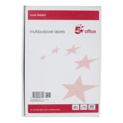 Cheap Stationery Supply of 5 Star Office Multipurpose Labels Laser Copier and Inkjet 1 per Sheet 200x288mm White Pack of 500 940461 Office Statationery