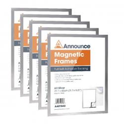 Cheap Stationery Supply of Announce Magnetic Frame A3 Silver (Pack of 5) AA01844 AA01844 Office Statationery