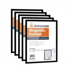 Cheap Stationery Supply of Announce Magnetic Frame A4 Black (Pack of 5) AA01847 AA01847 Office Statationery