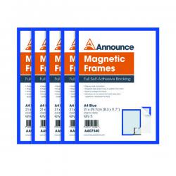 Cheap Stationery Supply of Announce Magnetic Frames A4 Blue (Pack of 5) AA07540 AA07540 Office Statationery