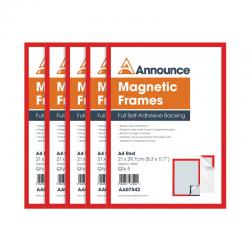 Cheap Stationery Supply of Announce Magnetic Frames A4 Red (Pack of 5) AA07542 AA07542 Office Statationery