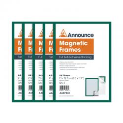 Cheap Stationery Supply of Announce Magnetic Frames A4 Green (Pack of 5) AA07543 AA07543 Office Statationery