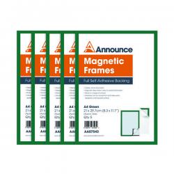 Cheap Stationery Supply of Announce Magnetic Frames A4 Green (Pack of 5) AA07543 AA07543 Office Statationery