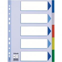 Cheap Stationery Supply of Esselte Divider A4 Polypropylene 5 Tabs Multicolour - Outer carton of 20 Office Statationery