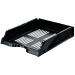 The photo shows a black letter tray from Esselte Transit, part of the ACCO Brands collection. The tray is designed to hold A4-sized documents and comes in a carton of 10. The clean lines and sleek design make it a functional and stylish addition to any office or workspace.