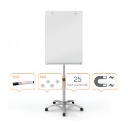 Cheap Stationery Supply of Nobo Glass Flipchart Easel; White; 1850 x 700mm; Mobile Magnetic Whiteboard Office Statationery
