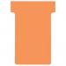 The photograph shows a pack of 100 Nobo T-cards in size 2, color orange. The pack comes in an outer carton of 5. The cards are neatly stacked with their vibrant orange color clearly visible. The packaging is labeled with the Nobo brand logo.