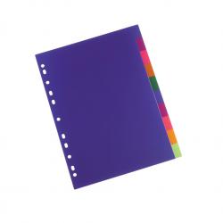 Cheap Stationery Supply of Rexel Translucent Polypropylene 10 Part Divider Multi-coloured - Outer carton of 10 Office Statationery