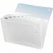 The photograph shows a stack of ACCO Brands Expanding Files, specifically the Rexel Ice and Durable Polypropylene models. The files are designed to hold A4-sized documents and have 13 pockets for organization. The clear material allows for easy visibility of the contents. The outer carton contains 10 of these files, giving a sense of the quantity available.