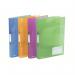 The photo shows a pile of 10 ACCO Brands Ring Binders in assorted colours. Each binder has a 25mm 2 O-ring diameter and is labeled with the brand name Rexel. The ice blue binding is visible, with the outer carton in the background.