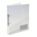 The picture shows 10 clear ice-colored Rexel A4 ring binders from ACCO Brands. Each binder has a 2-ring diameter of 25mm and features two o-rings. The binders are neatly arranged in an outer carton, ready to be used for organizing documents.