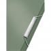 In the image, there is a Celadon Green ACCO Brands Expanding File with 6 Compartments. It is designed in the distinctive Leitz Style and is made to fit A4 papers. The file appears to be in an outer carton, with 5 total inside. The compartments are clearly visible, and the overall file has a sleek and professional look.