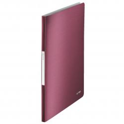 Cheap Stationery Supply of Leitz Style Display Book. Polypropylene. 20 pockets. 40 sheet capacity. A4. Garnet Red. - Outer carton of 10 Office Statationery