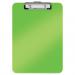 A bright green Leitz WOW clipboard, perfect for holding up to 75 A4 sheets. Its sleek design and durable construction make it a must-have for any office or school setting. Keep your papers organized and secure with this high-quality clipboard.