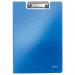 This photo shows a group of 10 Leitz WOW Clipfolders in metallic blue. Each folder has a sleek cover and a sturdy clipboard inside. Perfect for organizing documents and papers in A4 size.