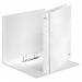 This picture features a stack of 10 sleek pearl white ring binders from ACCO Brands. Each binder is A4 size and has a 2 D-ring mechanism, fitting up to 250 sheets. The binders also boast a 25mm spine and have the stylish Leitz WOW design.