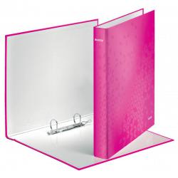 Cheap Stationery Supply of Leitz WOW Ring Binder A4 Maxi 2 D-Ring Size 25mm for 250 Sheets Pink Metallic - Outer carton of 10 Office Statationery
