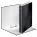 This photo showcases a set of 10 Leitz WOW Ring Binders with a laminated design and 25 mm thickness. The binders feature a 2 D Ring mechanism and are designed for A4 sized documents. The outer carton is black in color.