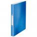 Leitz WOW Ringbinder is a set of 10 stylish blue metallic polypropylene A4 binders, each with 2 sturdy O-rings and a 25mm capacity. The outer carton features eye-catching branding and a clear window for easy identification. Perfect for organizing and protecting your documents.