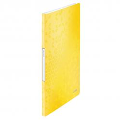 Cheap Stationery Supply of Leitz WOW Display Book Polypropylene. 20 pockets. 40 sheet capacity. A4. Yellow. - Outer carton of 10 Office Statationery